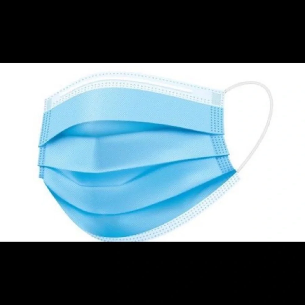 50 PC Disposable Blue Face Mask with Elastic Band